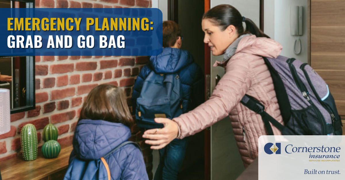 Emergency Planning GrabandGo Bag Cornerstone Insurance